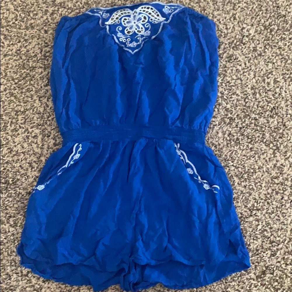 Blue forever 21 Romper medium